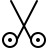 icône ciseaux noir