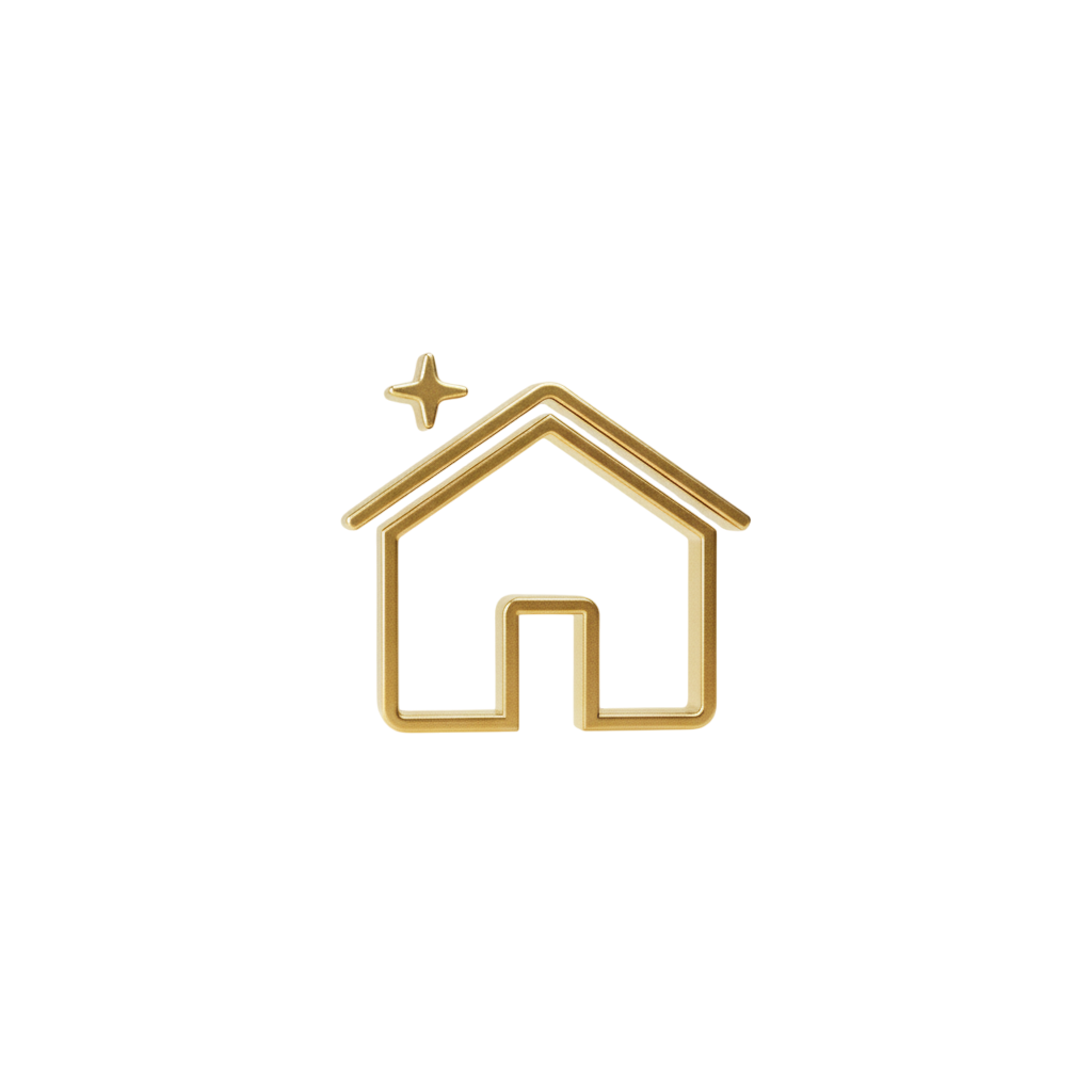 Icône d'une maison doré